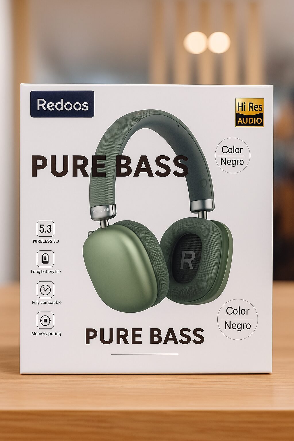 Image 28 oct 2025, 19_17_20 Auriculares Redoos Pure Bass Edición Especial – Sonido Hi-Res con graves profundos - Imagen 1